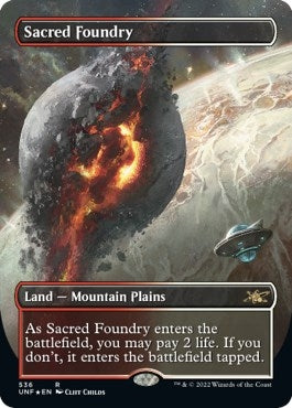 Image for Sacred Foundry (Borderless) (Galaxy Foil) (536) (UNF) - Magic: The Gathering