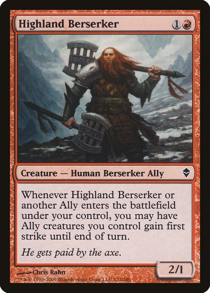 Image for Highland Berserker (132) (ZEN) - Magic: The Gathering