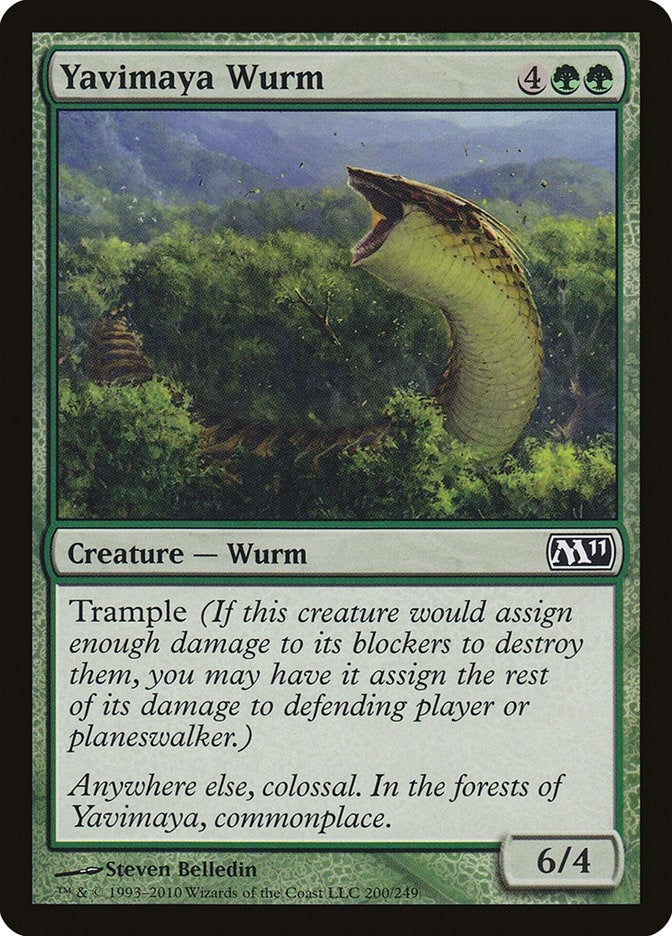 Image for Yavimaya Wurm (200) (M11) - Magic: The Gathering