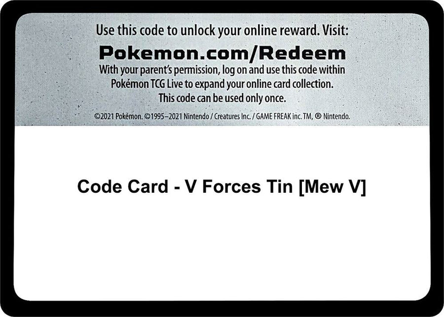 Code Card - V Forces Tin [Mew V] (MCAP)