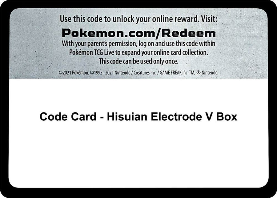 Code Card - Hisuian Electrode V Box (MCAP)