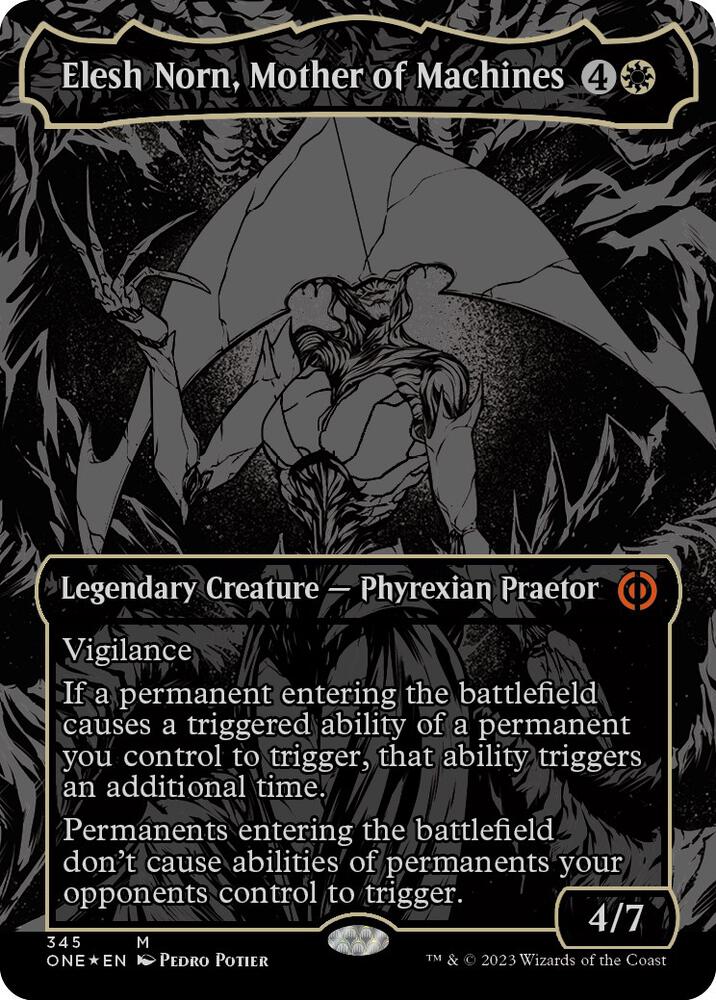 Elesh Norn, Mother of Machines (Oil Slick Raised Foil) (345) (ONE)