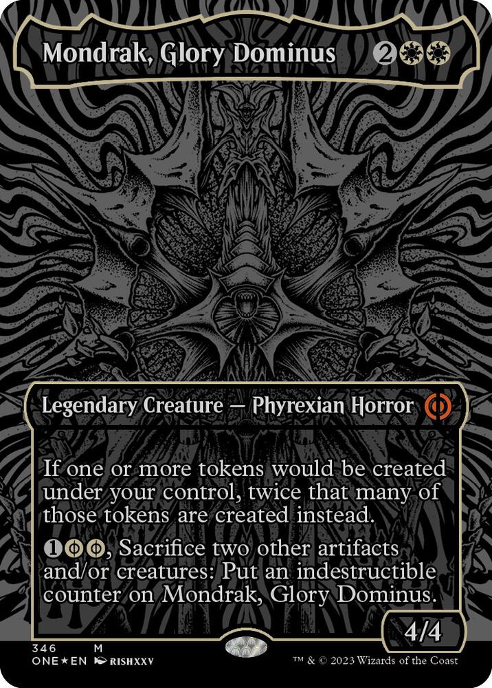 Mondrak, Glory Dominus (Oil Slick Raised Foil) (346) (ONE)