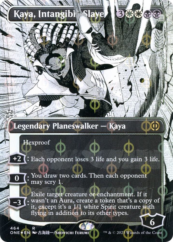 Kaya, Intangible Slayer (Borderless) (Step-and-Compleat Foil) (464) (ONE)