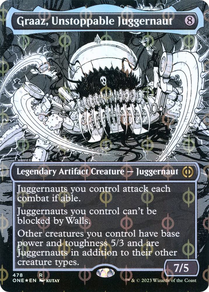Graaz, Unstoppable Juggernaut (Borderless) (Step-and-Compleat Foil) (478) (ONE)