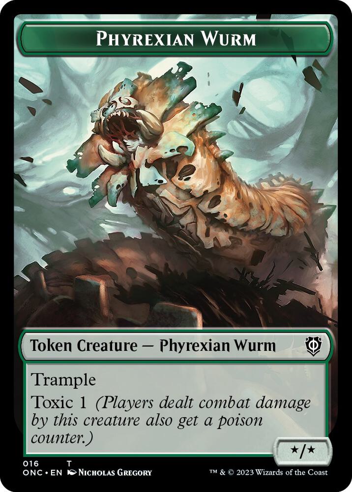 Phyrexian Wurm // Phyrexian Insect Double-Sided Token (16 // 15) (ONC)