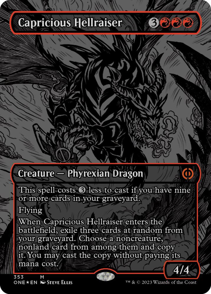 Capricious Hellraiser (Oil Slick Raised Foil) (353) (ONE)
