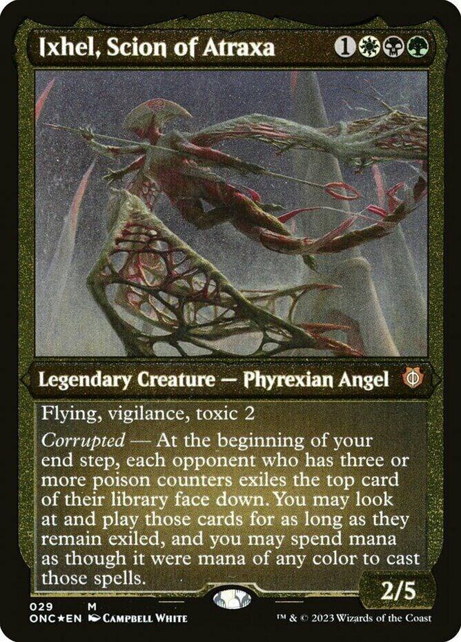Ixhel, Scion of Atraxa (Display Commander) (Foil Etched) - Thick Stock (29) (ONC)