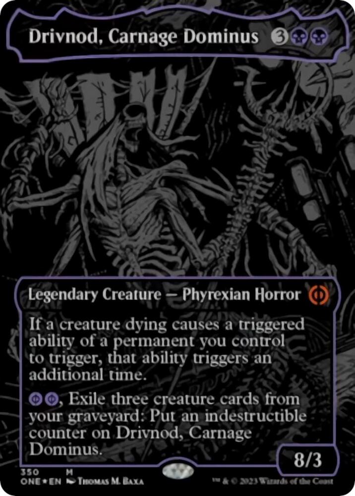 Drivnod, Carnage Dominus (Oil Slick Raised Foil) (350) (ONE)