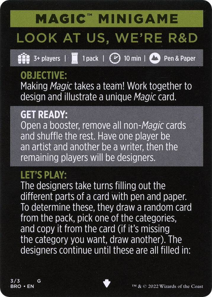 Magic Minigame: Look at Us, We're R&D (3) (BRO)