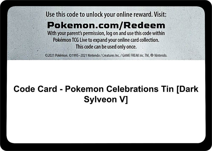 Code Card - Pokemon Celebrations Tin [Dark Sylveon V] (CLB)
