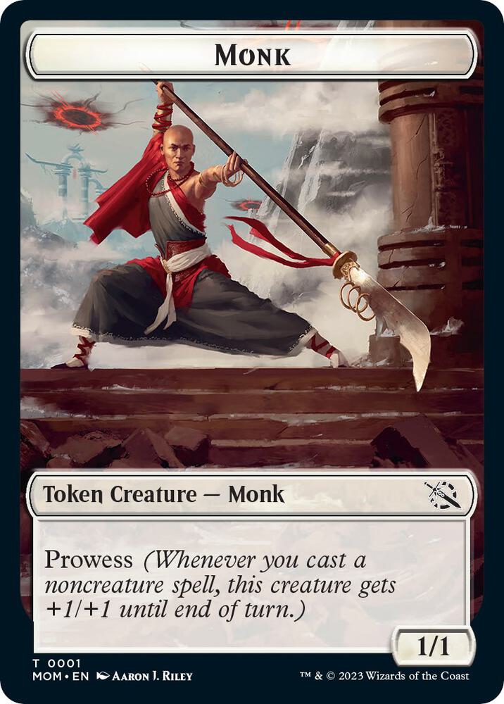 Monk // Spirit (0014) Double-Sided Token (1 // 14) (MOM)