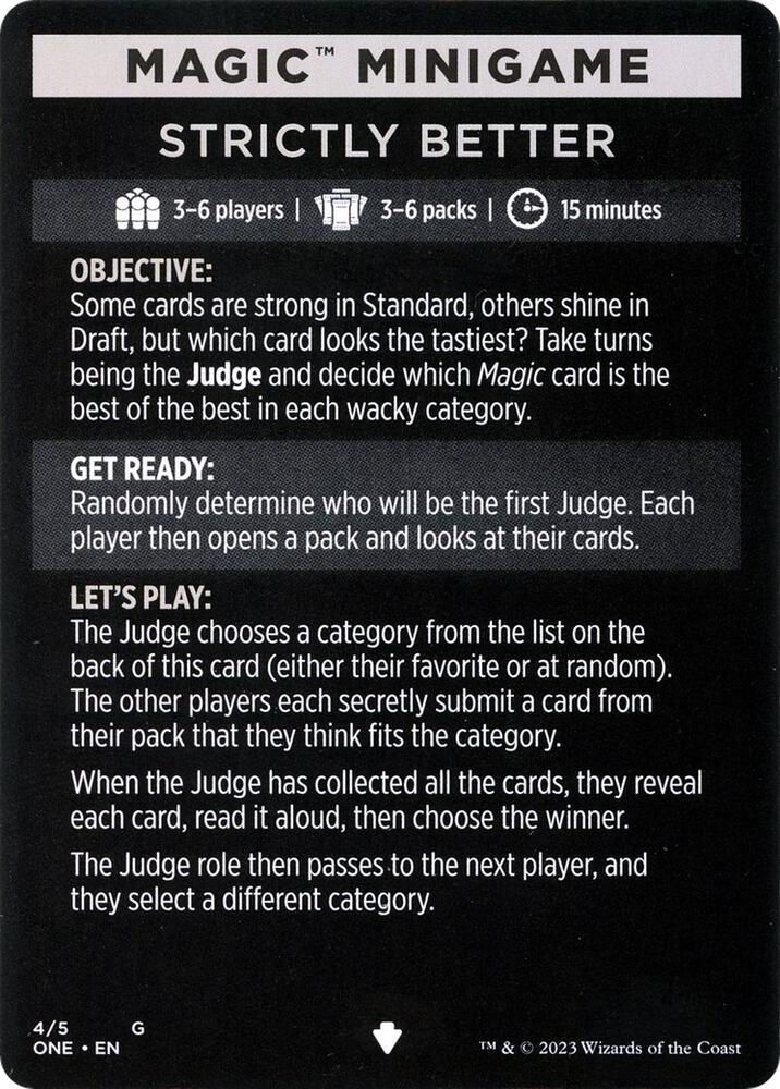 Magic Minigame: Strictly Better (4) (ONE)