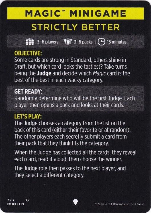 Magic Minigame: Strictly Better (3) (MOM)
