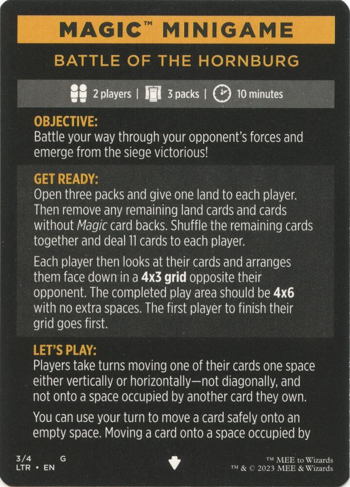 Magic Minigame: Battle of the Hornburg (3) (LTR)
