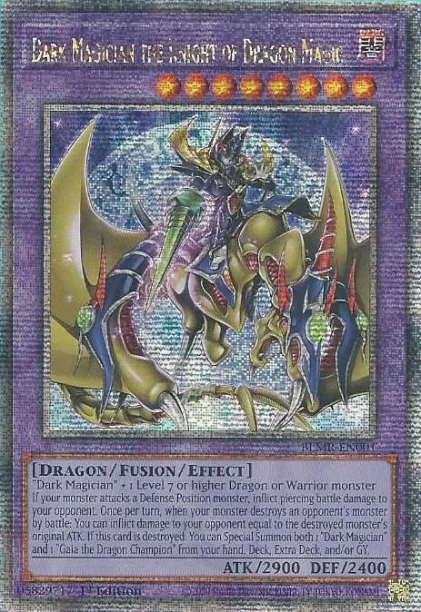 Dark Magician the Knight of Dragon Magic (Quarter Century Secret Rare) (BLMR-EN001) (BLMR)