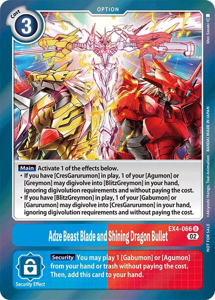 Adze Beast Blade and Shining Dragon Bullet (Alternate Art) (EX4-066 U) (EX-04)