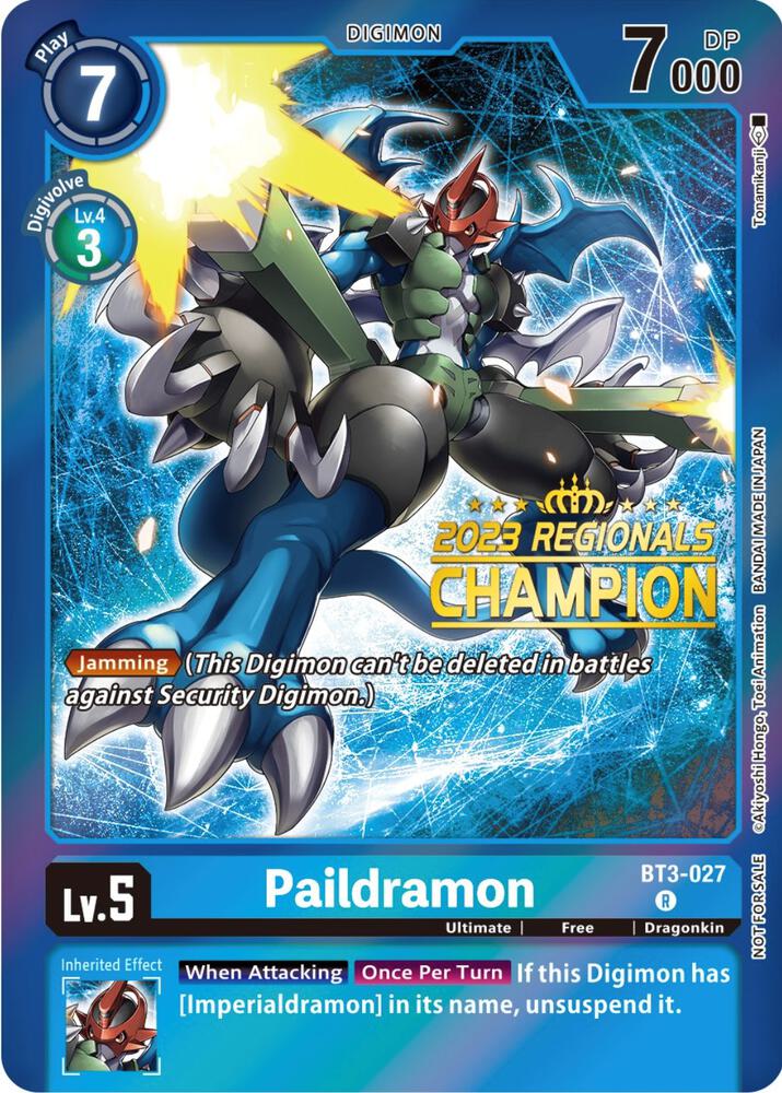 Paildramon (2023 Regionals Champion) (BT3-027 R) (BT01-03B)