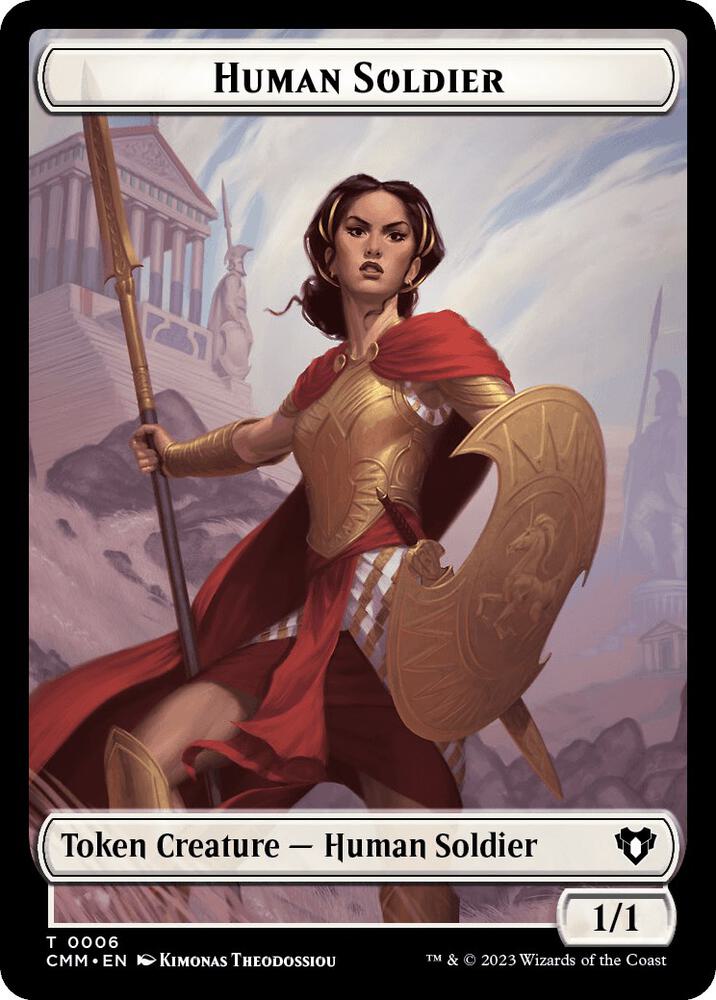 Human Soldier // Emblem - Teferi, Temporal Archmage Double-Sided Token (6 // 53) (CMM)