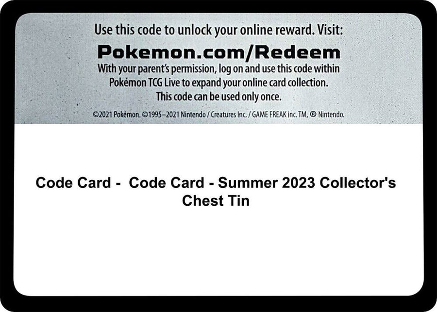 Code Card - Summer 2023 Collector's Chest Tin (SWSH05)