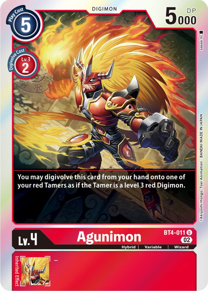 Agunimon (Resurgence Booster Reprint) (BT4-011 U) (RB-01)
