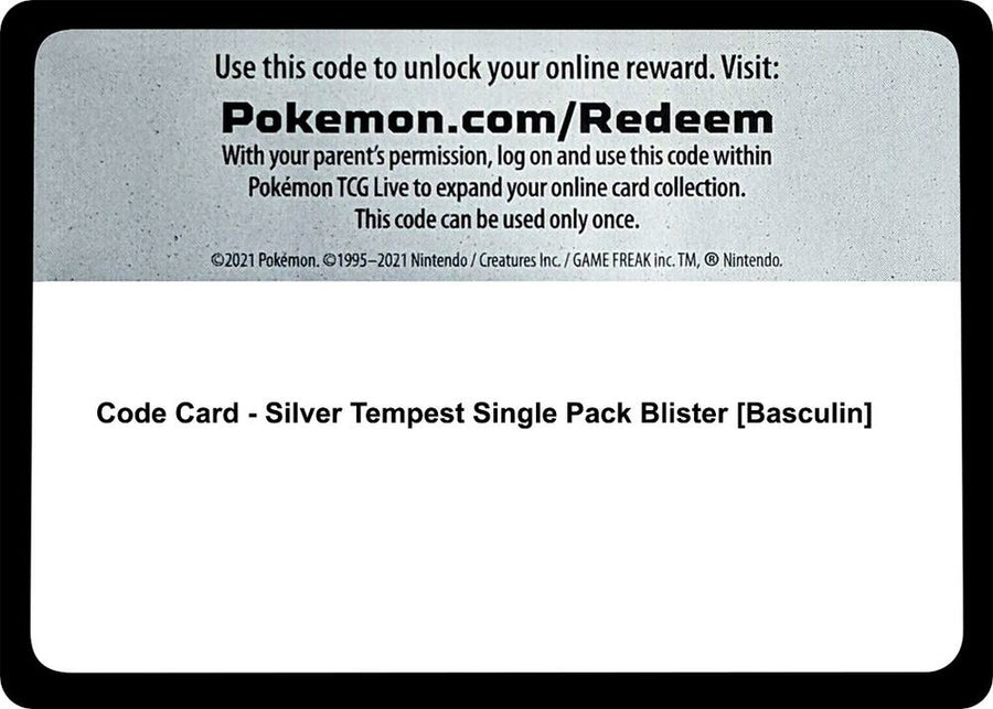 Code Card - Silver Tempest Single Pack Blister [Basculin] (SWSH12)