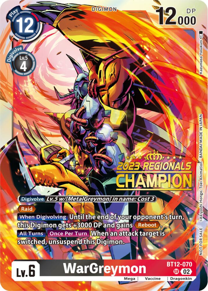 WarGreymon (2023 Regionals Champion) (BT12-070 SR) (BT-12)