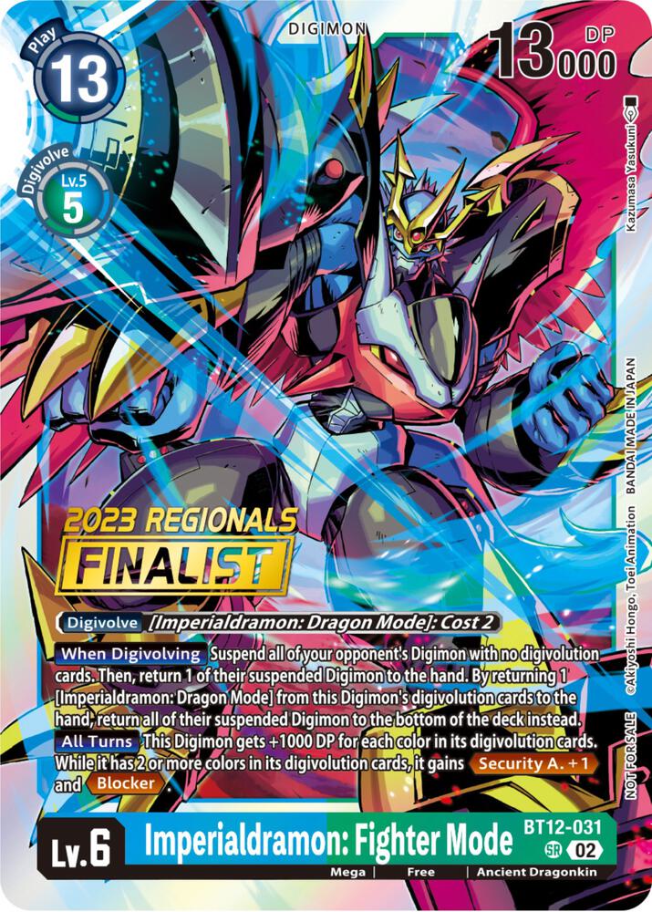 Imperialdramon: Fighter Mode (2023 Regionals Finalist) (BT12-031 SR) (BT-12)