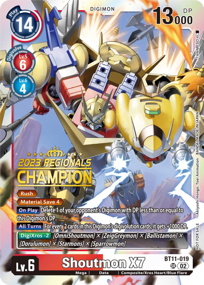 Shoutmon X7 (2023 Regionals Champion) (BT11-019 SR) (BT-11)