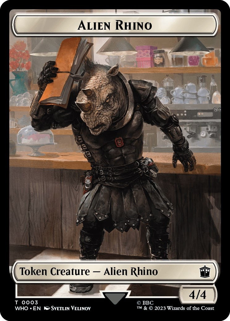 Image for Alien Rhino // Cyberman Double-Sided Token (3 // 24) (WHO) - Magic: The Gathering