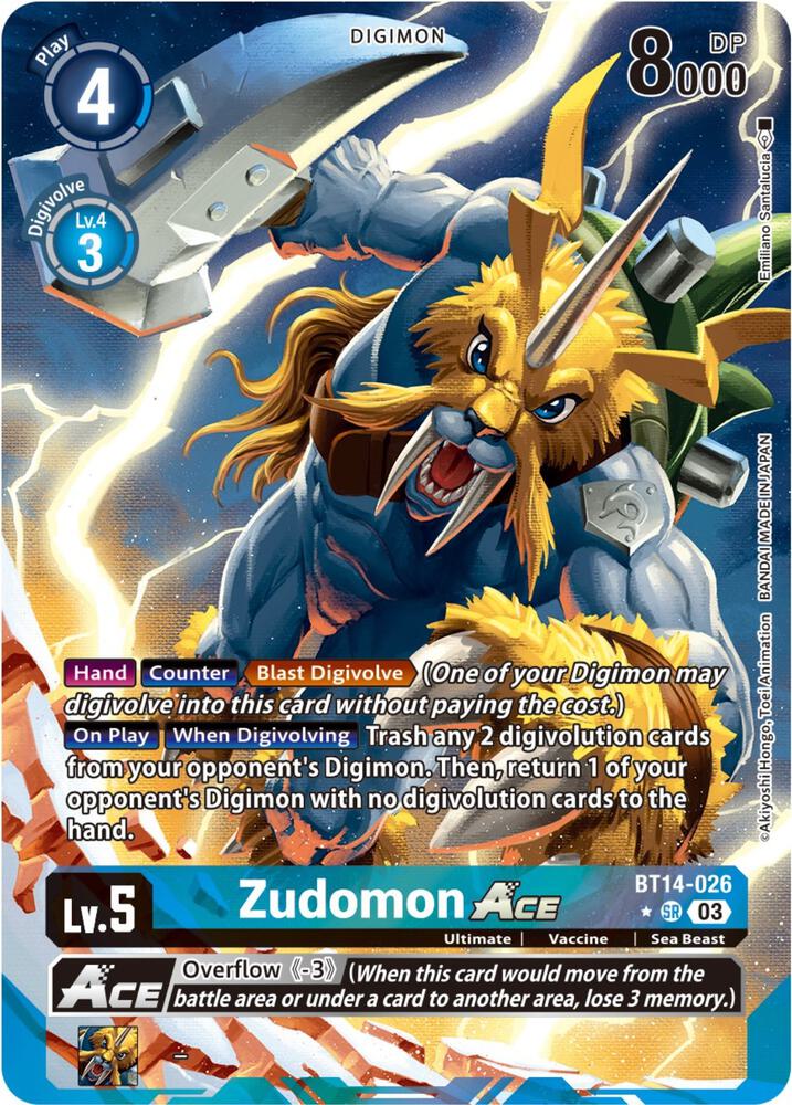Zudomon ACE (English Exclusive Alternate Art) (BT14-026 SR) (BT-14)