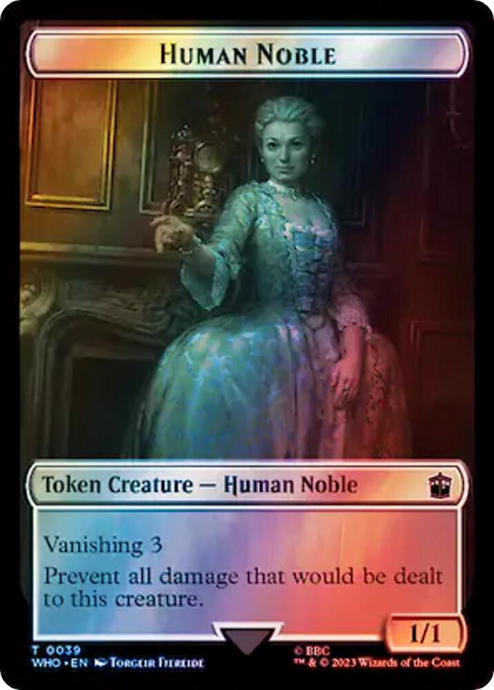 Human Noble // Treasure (0062) Double-Sided Token (Surge Foil) (39 // 62) (WHO)