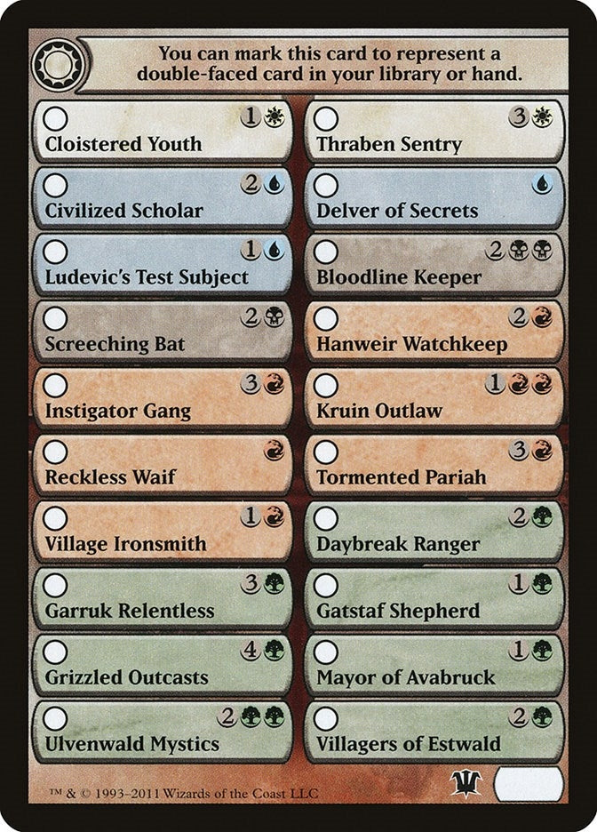 Checklist Card - Innistrad (ISD)