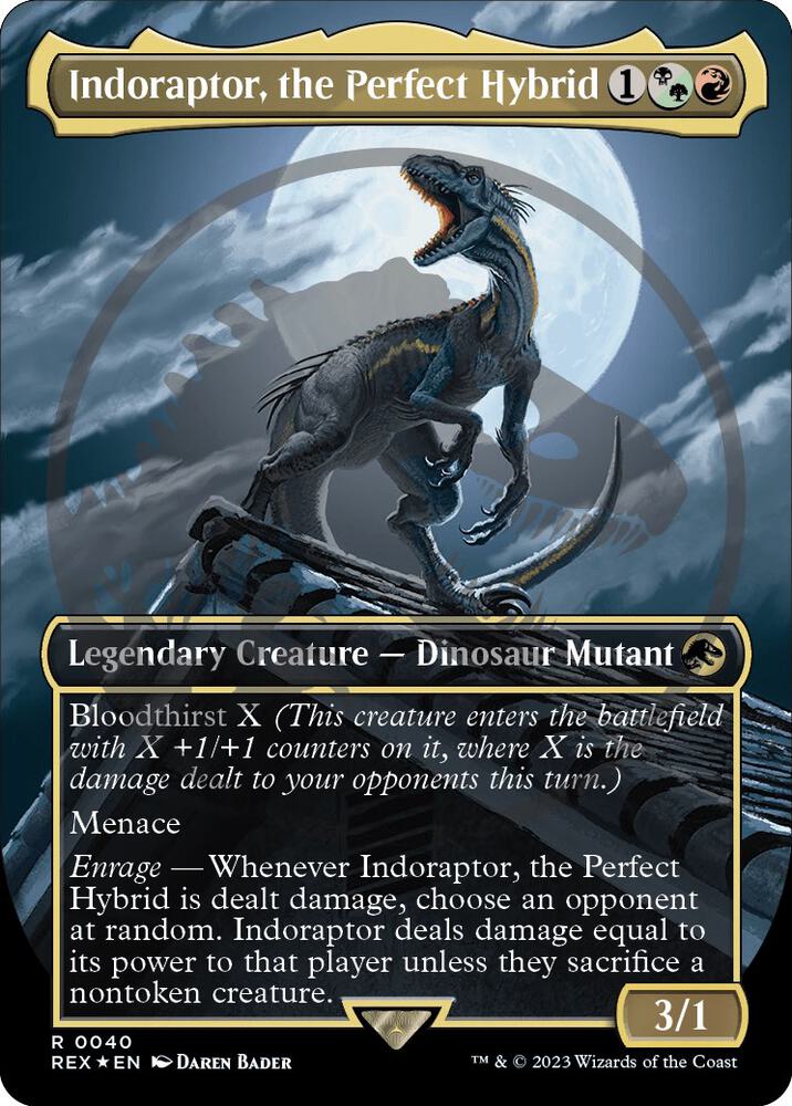 Indoraptor, the Perfect Hybrid (Borderless) (Emblem) (40) (REX)