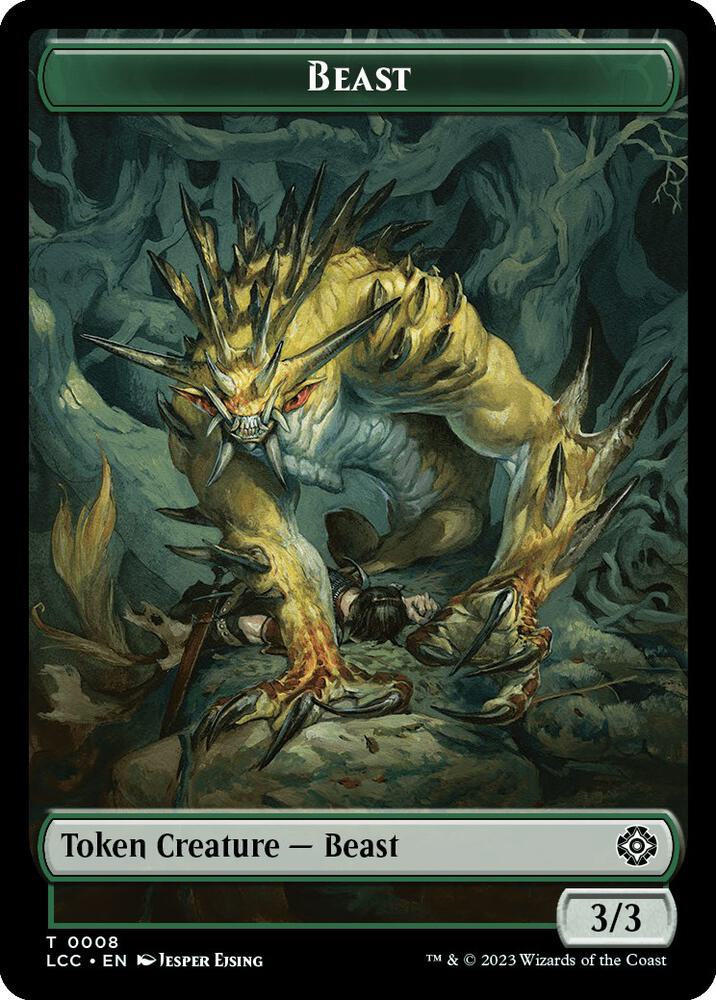 Beast // Merfolk (0003) Double-Sided Token (8 // 3) (LCC)