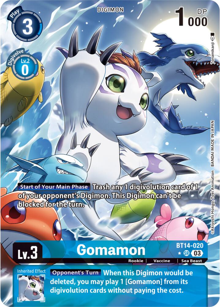 Gomamon (Alternate Art) (BT14-020 SR) (BT-14)