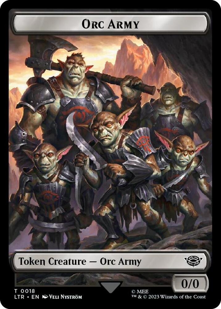 Orc Army (0018) // Food (0023) Double-Sided Token (Surge Foil) (18 // 23) (LTR)