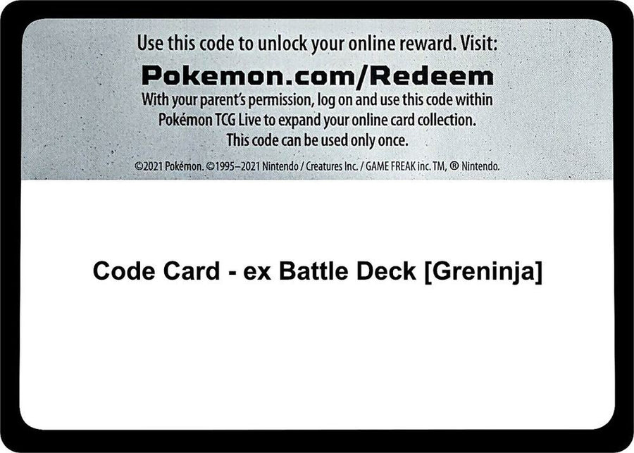 Code Card - ex Battle Deck [Greninja] (MCAP)