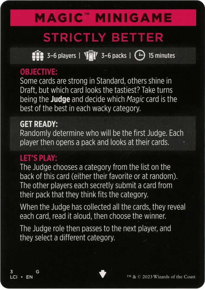 Magic Minigame: Strictly Better (3) (LCI)