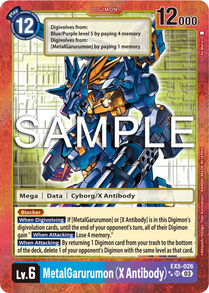 MetalGarurumon (X Antibody) (2 Star Alternate Art) (EX5-026 SR) (EX-05)