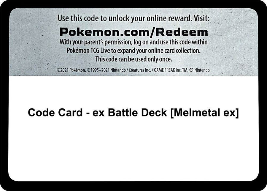 Code Card - ex Battle Deck [Melmetal ex] (MCAP)