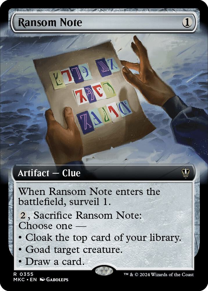 Ransom Note (0355) (Extended Art) (355) (MKC)