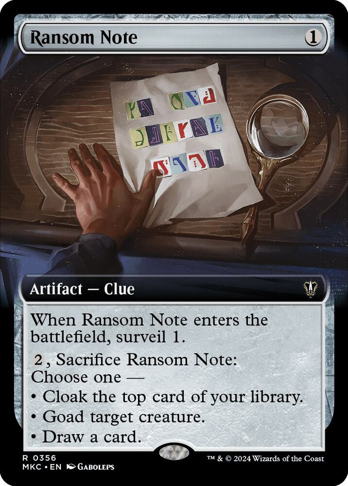Ransom Note (0356) (Extended Art) (356) (MKC)