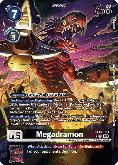 Megadramon (Alternate Art) (BT15-064 SR) (BT-15)