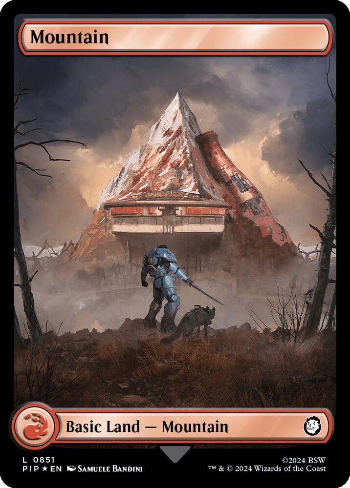Mountain (0851) (Surge Foil) (851) (PIP)