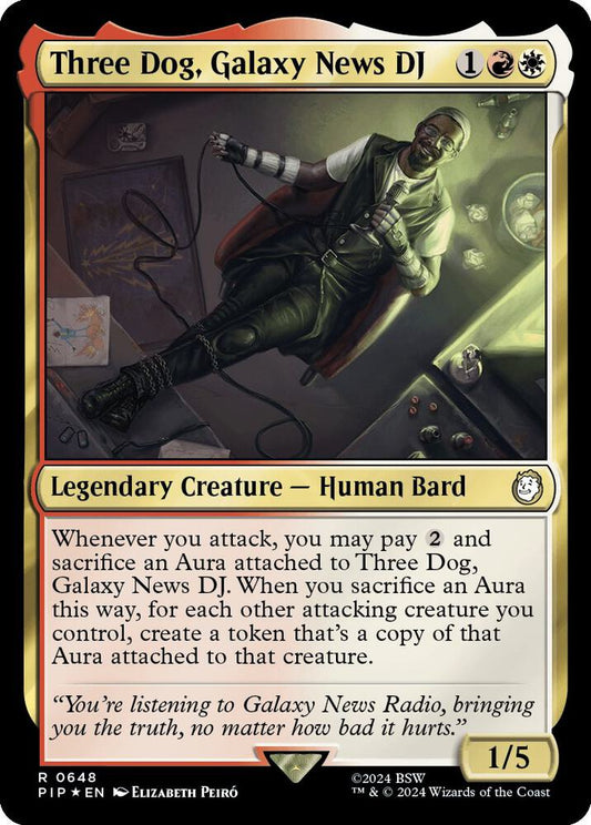 Image for Three Dog, Galaxy News DJ (Surge Foil) (648) (PIP) - Magic: The Gathering