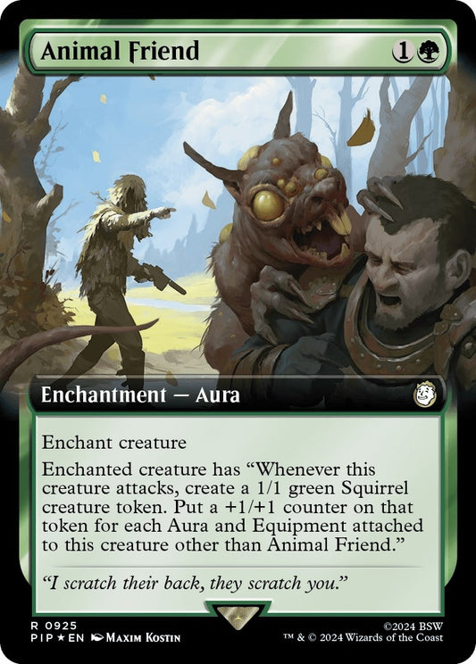 Image for Animal Friend (Extended Art) (Surge Foil) (925) (PIP) - Magic: The Gathering