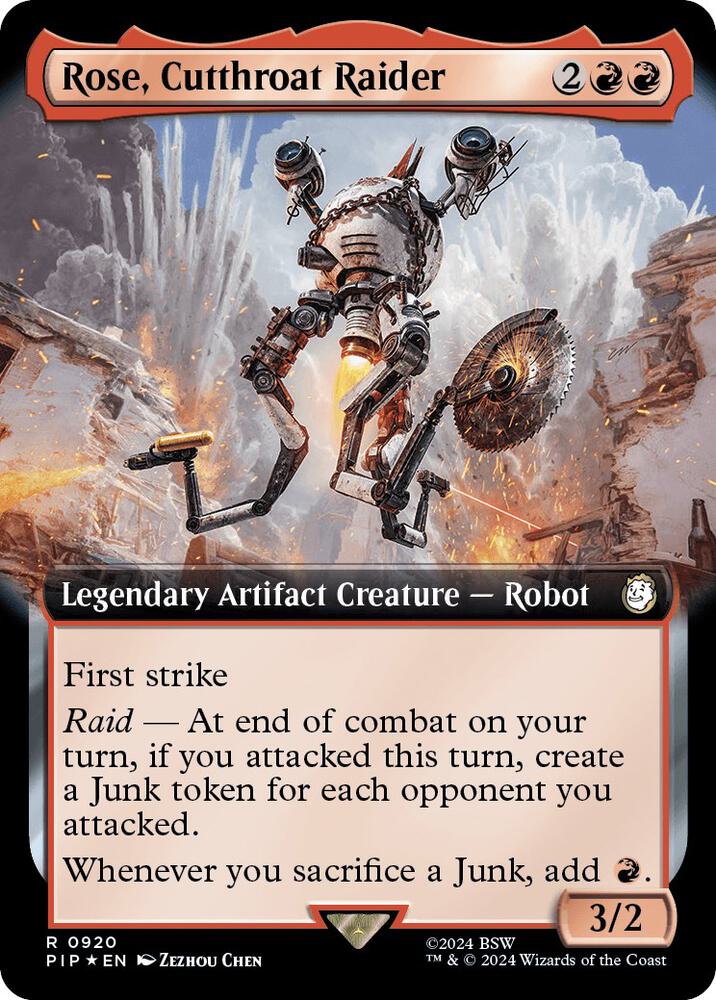 Rose, Cutthroat Raider (Extended Art) (Surge Foil) (920) (PIP)