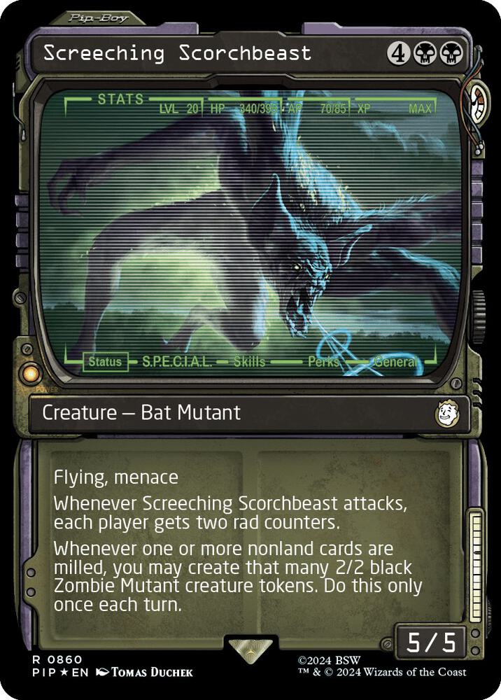 Screeching Scorchbeast (Showcase) (Surge Foil) (860) (PIP)