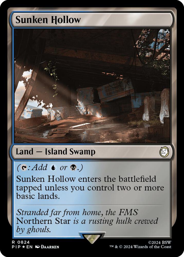 Sunken Hollow (Surge Foil) (824) (PIP)